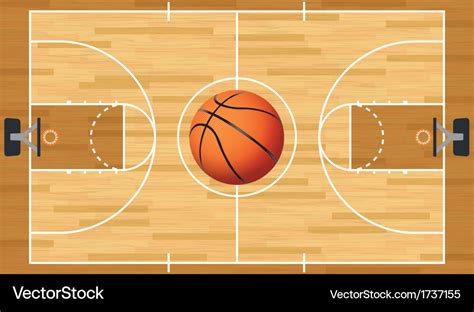 Basketball court and ball Royalty Free Vector Image