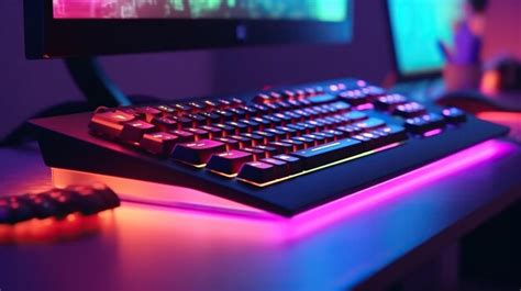 Premium Photo | Mechanical gaming keyboard neon keyboard gaming ...