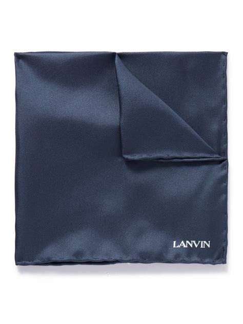 Lanvin - Logo-Embroidered Silk-Twill Pocket Square Lanvin