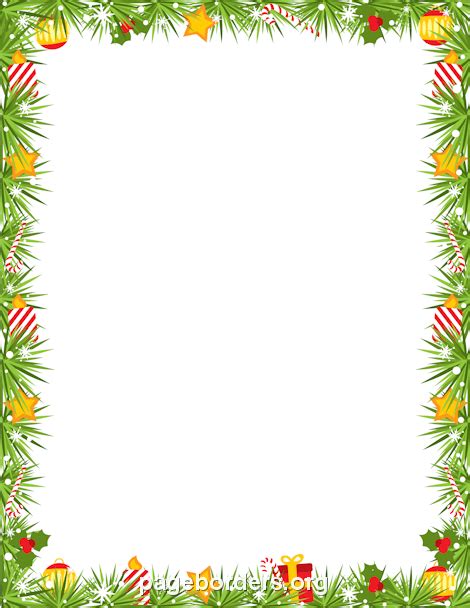 Christmas Garland Border: Clip Art, Page Border, and Vector Graphics