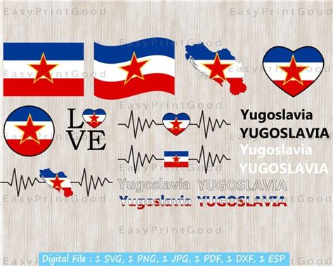 Yugoslavia Flag Svg Bundle Yugoslavia With Star Flag - Etsy