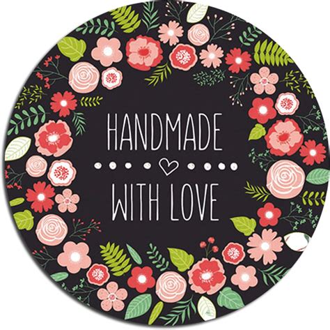 50 Stickers 'Handmade with Love' Stickers: Amazon.co.uk: Kitchen & Home