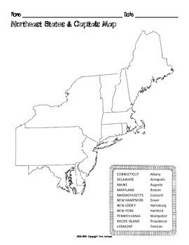 Blank Map Of Northeast United States - Tourist Map Of English