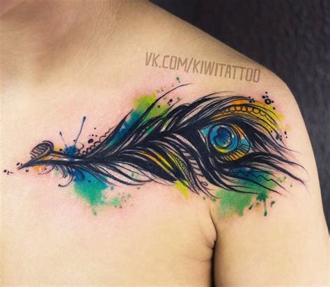 Peacock feather tattoo by Kiwi Tattoo | Photo 28418