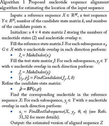 Proposed nucleotide sequence alignment algorithm for estimating the ...