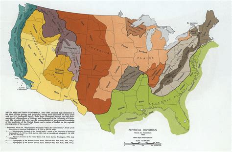 Us And Canada Physical Features Map