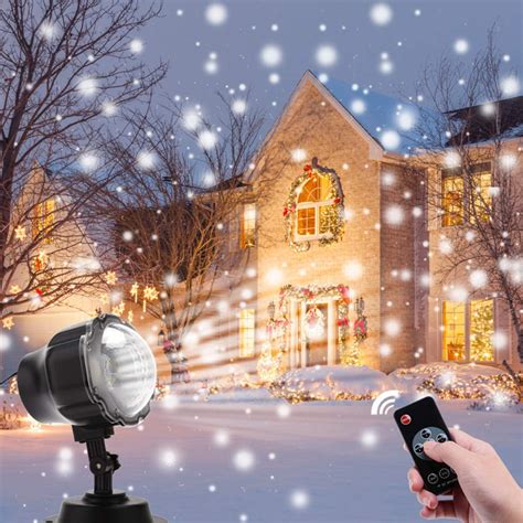 Christmas Projector Light Outdoor, LED Snowfall Landscape Projector ...