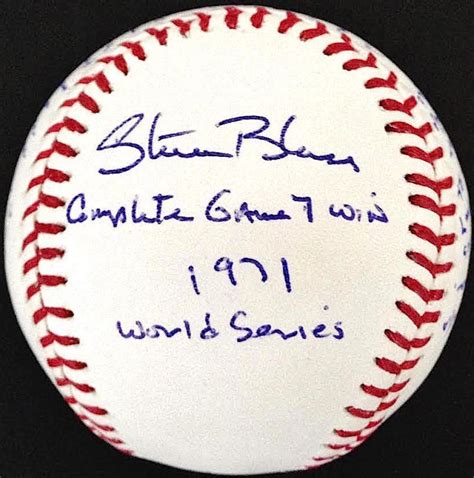 Steve Blass Signed OML "1971 World Series-Game 7 Winner" Story Ball ...