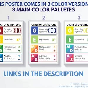 GEMDAS POSTER, Math Teacher Gift, Printable Educational Posters, Math ...