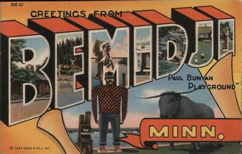 Greetings from Bemidji Minnesota Postcard