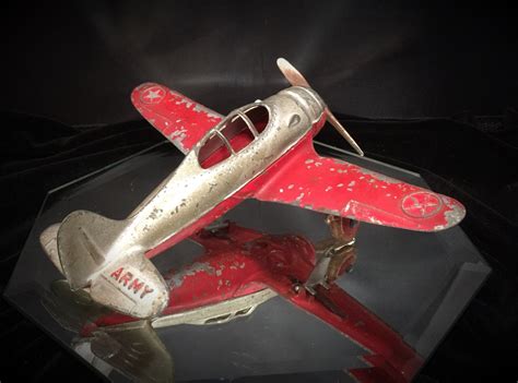 Antique Hubley Kiddie Toy Metal Airplane Fighter Plane