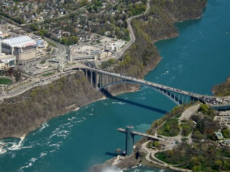 The Niagara Falls Rainbow Bridge | Skylon Tower