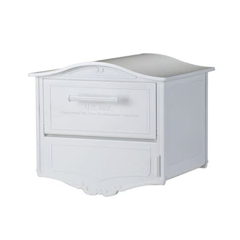 Architectural Mailboxes Geneva White Post-Mount Locking Mailbox-6700W ...