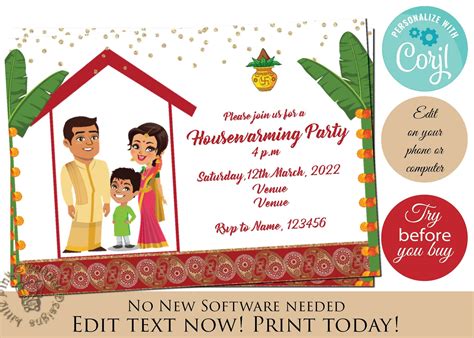 Editable Housewarming Invitation Cards