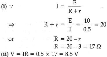 A battery of emf 10 V and internal resistance 3 ohm is connected to a ...