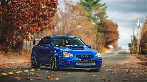 HD wallpaper: blue car, subaru impreza wrx sti, sedan | Wallpaper Flare