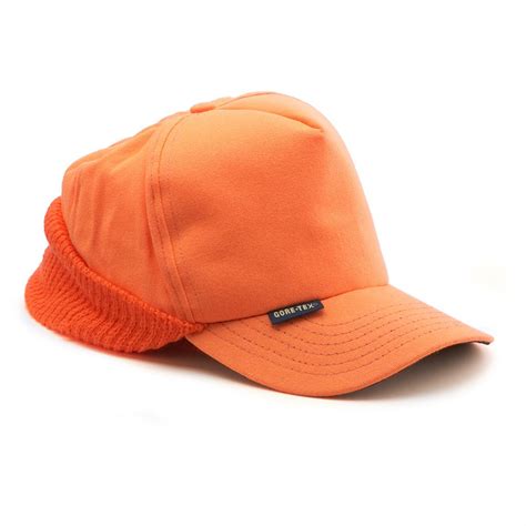 Cap America® GORE-TEX® Cap with Ear Flaps, Blaze Orange - 116354, Hats ...