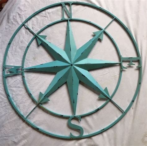 Ships Free 28 Inch Metal Compass Rose Outdoor Decor - Etsy | Compass ...