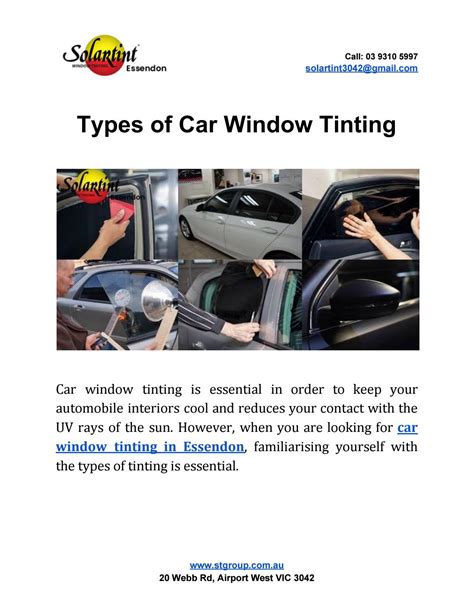 Types of Car Window Tinting in Essendon by solartintgroup - Issuu