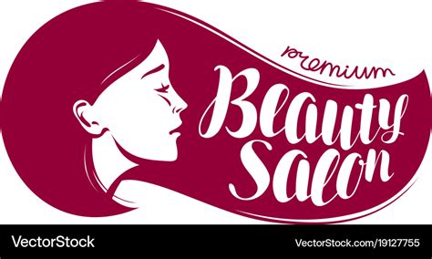 Beauty salon logo or label makeup makeover Vector Image