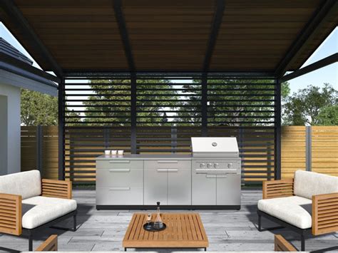 Outdoor Kitchen Stainless Steel 3 Piece Cabinet Set with Sink, Grill C ...