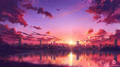 Anime Sunset City Wallpapers - Wallpaper Cave