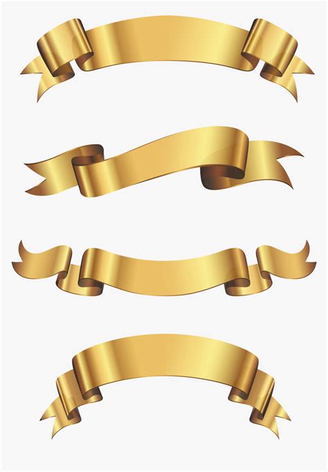 Gold Ribbon Banner Vector Clipart