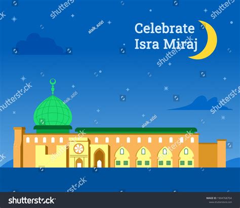 Islamic Religious Holy Journey Night Greeting Stock Vector (Royalty ...