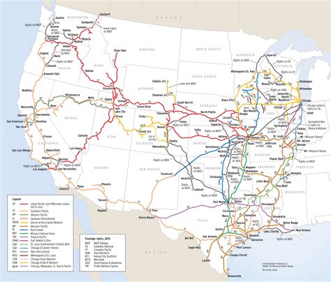 Union Pacific Railroad map: 2013 routes and major cities - Trains