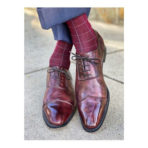 Men's Windowpane Patterned Dress Socks Patterned Dress Socks for Men ...