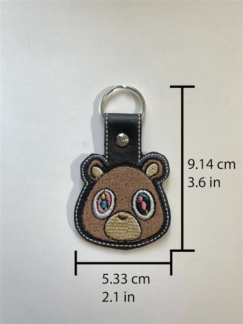 Kanye West the Dropout Bear Embroidered Keychain - Etsy