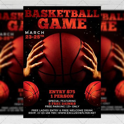 Basketball Game Night Flyer - Sport A5 Template | ExclsiveFlyer | Free ...