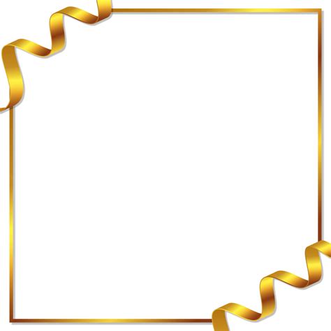 Gold Ribbon Frame Border, Gold Border, Gold Ribbon Border, Gold Ribbon ...