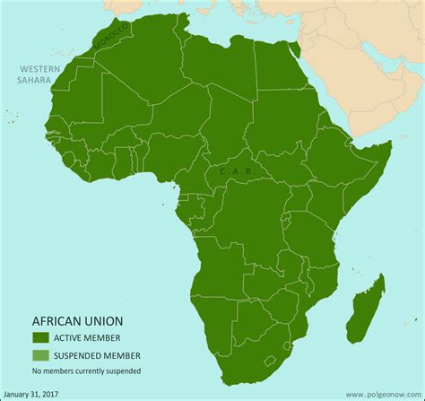 Morocco Joins African Union; CAR Un-suspended (Map) - Political ...