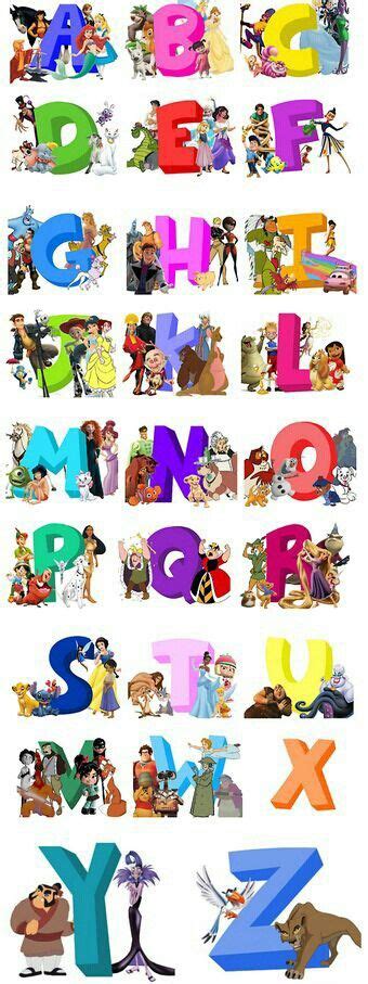 Disney alphabet Disney Marvel, Disney Pixar, Arte Disney, Disney Life ...