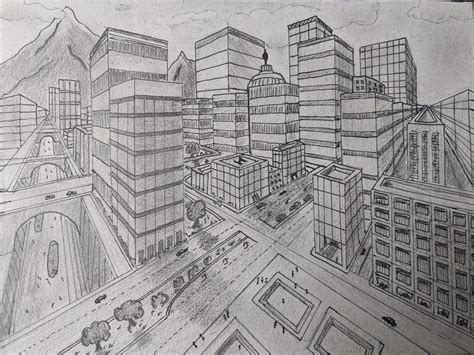 2 point perspective drawing city - Lamonica Barbour