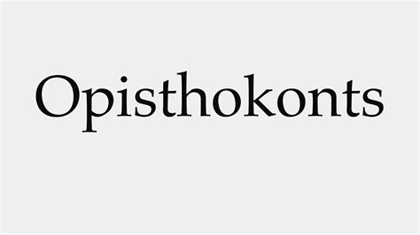 How to Pronounce Opisthokonts - YouTube