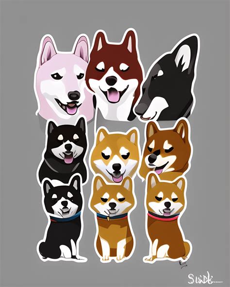 Shiba Inus 4pack · Creative Fabrica