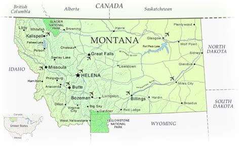 National Parks In Montana Map - New York Map Poster