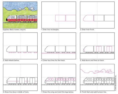 Draw a Simple Train · Art Projects for Kids