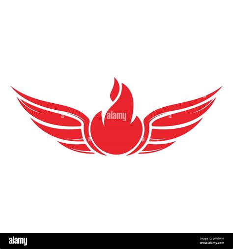 Fire wings vector logo design. Heraldic shape with abstract wings ...