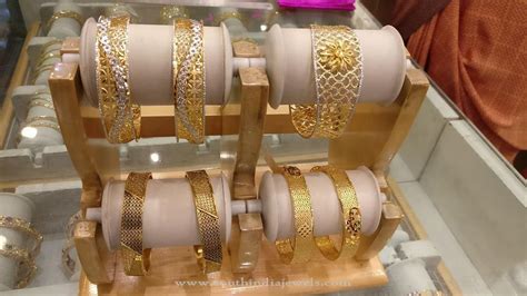 Designer Gold Bangles for Weddings - South India Jewels