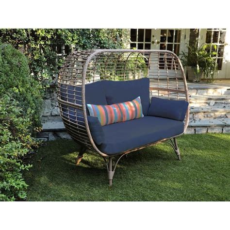 Canopy Juniper 1-Piece Stationary Double Wicker Outdoor Egg Lounge ...