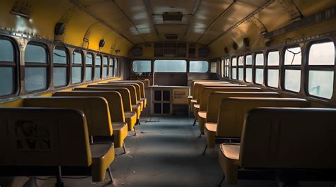 Premium AI Image | School bus interior generative ai