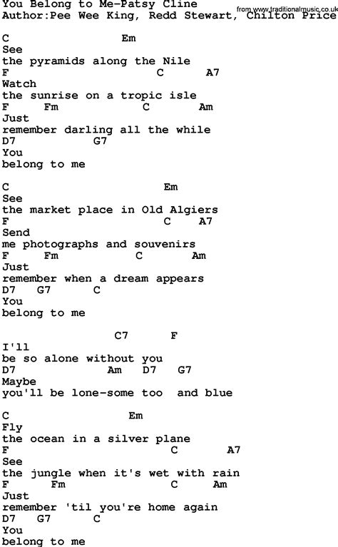 I Know You Belong To Me Chord ~ You Belong With Me Lyrics Pdf Downloadl ...