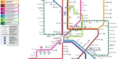 Lrt map malaysia - Lrt line map malaysia (South-Eastern Asia - Asia)