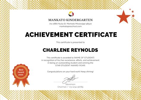 Free Kindergarten Certificate Template in Illustrator | Template.net