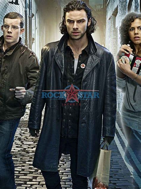 Being Human Aidan Turner Black Leather Coat- RockStar Jacket