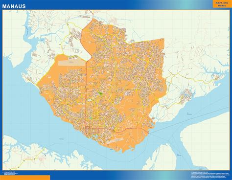 Biggest Manaus map, Brazil wall maps | Canada Wall maps of the world ...