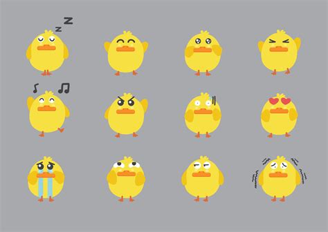 Cartoon duck emoji set 14037723 Vector Art at Vecteezy